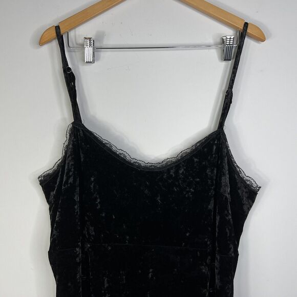 Daisy Street Sexy Black Velvet Maxi Slip Dress Whimsygoth Witchy Bohemian Sz 2X - Picture 2 of 12